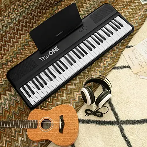 The ONE Smart Keyboard COLOR 61 Lighted Keys Piano Keyboard, Electric Piano for Beginners with 256 Tones, 64 Polyphony, Built-in LED Lights and Free Apps (Black) - 3