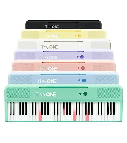 The ONE Smart Keyboard COLOR 61 Lighted Keys Piano Keyboard, MIDI Electric Piano for Beginners with 256 Tones, 64 Polyphony, Built-in LED Lights and Free Apps (Green) - THE ONE (1)