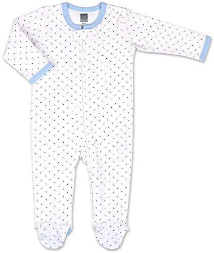 The Peanutshell Baby Sleeper Set for Boys or Girls | 3 Pack in Dinosaur, Solid Blue & Dots | Newborn to 9M Footed Pajamas - 23