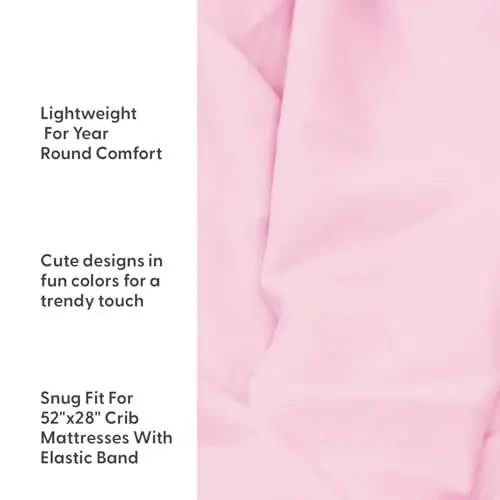 The Peanutshell 4-Pack Fitted Crib Sheet Set - Super Soft & Breathable Baby Girl Crib Sheets, Nursery Decor, Fit for Standard Mattress Cover- Pink Roses and Ditsy - 3