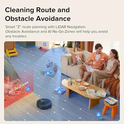 The Roborock Q8 Max is a powerful robot vacuum and mop cleaner with a DuoRoller Brush and 5500Pa suction. It features Lidar navigation, obstacle avoidance, and multi-level mapping, making it perfect for pet hair. - 6