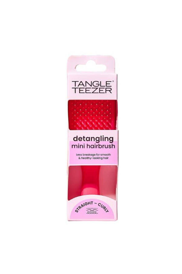 The Ultimate Wet Detangler Mini Pink Punch Hair Brush - 4