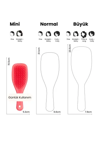 The Ultimate Wet Detangler Mini Pink Punch Hair Brush - 7