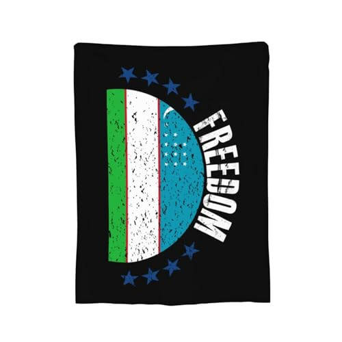 The Uzbekistan Flag and Freedom Throw Blanket 40