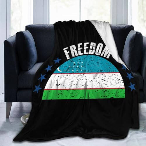 The Uzbekistan Flag and Freedom Throw Blanket 50