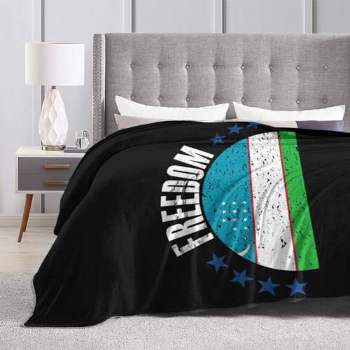 The Uzbekistan Flag and Freedom Throw Blanket 50