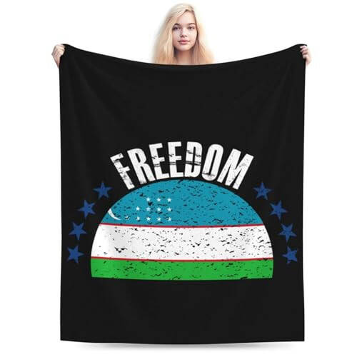 The Uzbekistan Flag and Freedom Throw Blanket 50