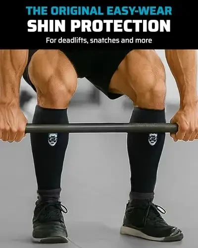 THEFITGUY Og'irlik Ko'tarish 5mm Deadlift Shin Guards, EasyWear Sozlanadigan Yenglar - Poyafzalni Yechishning Hojati Yo'q, Teri, Paypoq, Shimga Kiyinish Mumkin - Yil Bo'yi (Juftlik) - THEFITGUY (1)