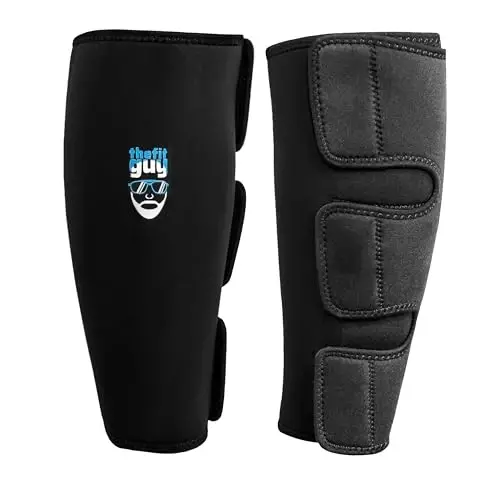 THEFITGUY Og'irlik Ko'tarish 5mm Deadlift Shin Guards, EasyWear Sozlanadigan Yenglar - Poyafzalni Yechishning Hojati Yo'q, Teri, Paypoq, Shimga Kiyinish Mumkin - Yil Bo'yi (Juftlik) - 7