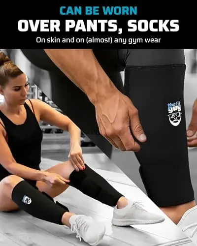 THEFITGUY Og'irlik Ko'tarish 5mm Deadlift Shin Guards, EasyWear Sozlanadigan Yenglar - Poyafzalni Yechishning Hojati Yo'q, Teri, Paypoq, Shimga Kiyinish Mumkin - Yil Bo'yi (Juftlik) - 3