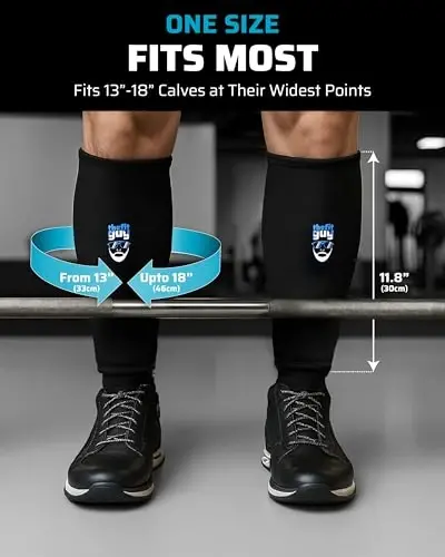 THEFITGUY Og'irlik Ko'tarish 5mm Deadlift Shin Guards, EasyWear Sozlanadigan Yenglar - Poyafzalni Yechishning Hojati Yo'q, Teri, Paypoq, Shimga Kiyinish Mumkin - Yil Bo'yi (Juftlik) - 5