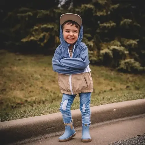 TheFound Kichkina Qizlar O'g'illar Kaputli Jaket Shaxmatli Zip-Up Kaputli Uzun Yengli Ko'ylak Kuz Qishki Bolalar Kiyimlari Ustki kiyim - 3
