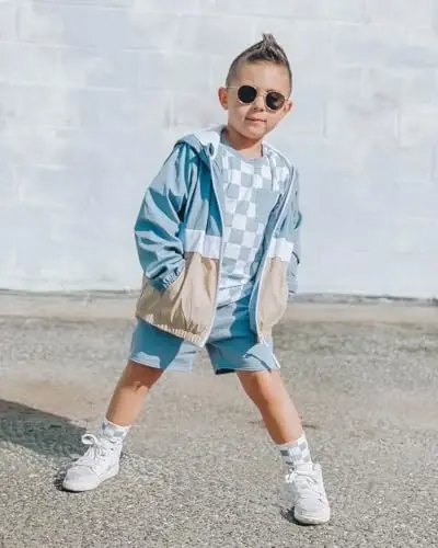 TheFound Toddler Girls Boys Hoodies Jacket Checkerboard Zip-Up Hooded Long Sleeve Coat Fall Winter Kid Baby Clothes Outerwear - 5