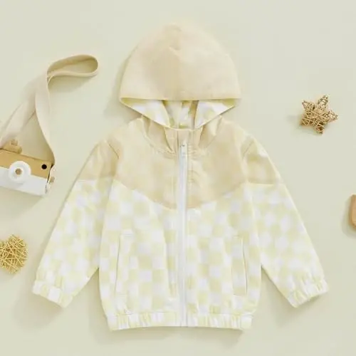 TheFound Toddler Girls Boys Hoodies Jacket Checkerboard Zip-Up Hooded Long Sleeve Coat Fall Winter Kid Baby Clothes Outerwear - TheFound (1)