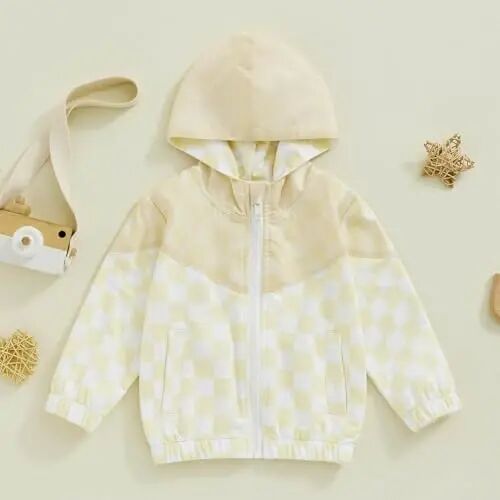 TheFound Toddler Girls Boys Hoodies Jacket Checkerboard Zip-Up Hooded Long Sleeve Coat Fall Winter Kid Baby Clothes Outerwear - TheFound (1)