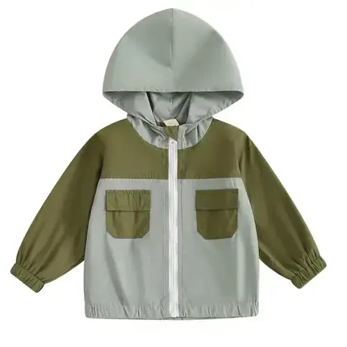 TheFound Toddler Qizlar Bolalar Kapüşonli Kurtka Shaxmat Taxtasi Fermuarli Kapüşonli Uzun Yengli Palto Kuz Qish Bola Chaqaloq Kiyimlari Ustki Kiyim - THEFOUND