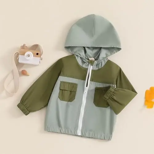 TheFound Toddler Qizlar Bolalar Kapüşonli Kurtka Shaxmat Taxtasi Fermuarli Kapüşonli Uzun Yengli Palto Kuz Qish Bola Chaqaloq Kiyimlari Ustki Kiyim - 3