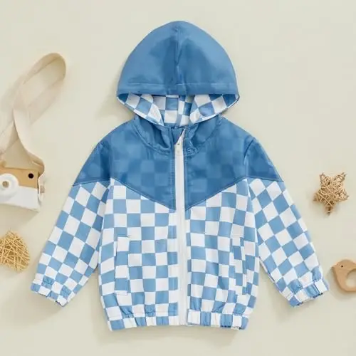 TheFound Toddler Girls Boys Hoodies Jacket Checkerboard Zip-Up Hooded Long Sleeve Coat Fall Winter Kid Baby Clothes Outerwear - THEFOUND (1)