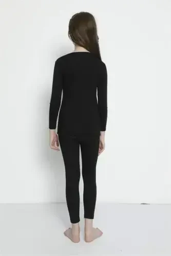 Thermal Underwear Set for Girls in Black - 5