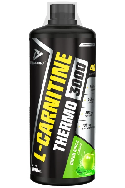 Thermo L-carnitine 3000 - 1000 ml - Green Apple Flavored - 33 Servings - L-carnitine - DYNAMIC NUTRITION (1)
