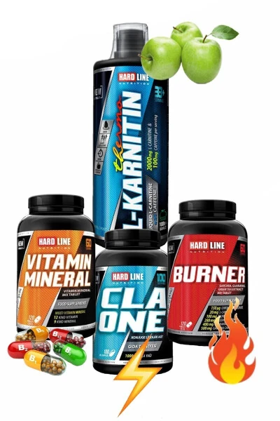 Thermo L-karnitin 1000mg Yashil olma hidi + Vitamin Mineral + Burner + Cla Energiya Diet Nazorati - HARDLINE (1)