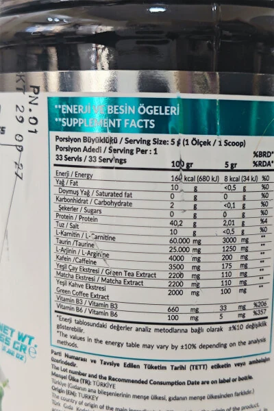 Thermo L-Karnitin 3000 mg 33 taom 165 gr L-Karnitin - 2