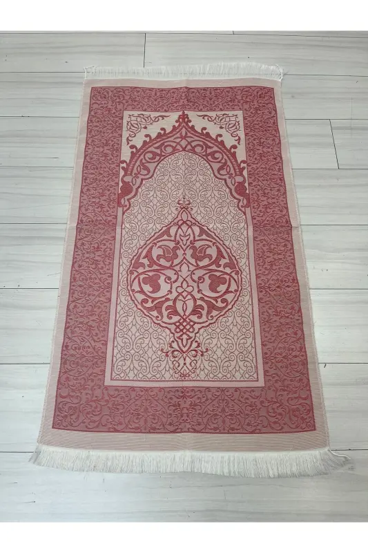 Thermo Leather Quran, Cotton Prayer Rug, Pearl Rosary, Bundle Dowry Gift Set Home Concept-BURGUNDY - 4