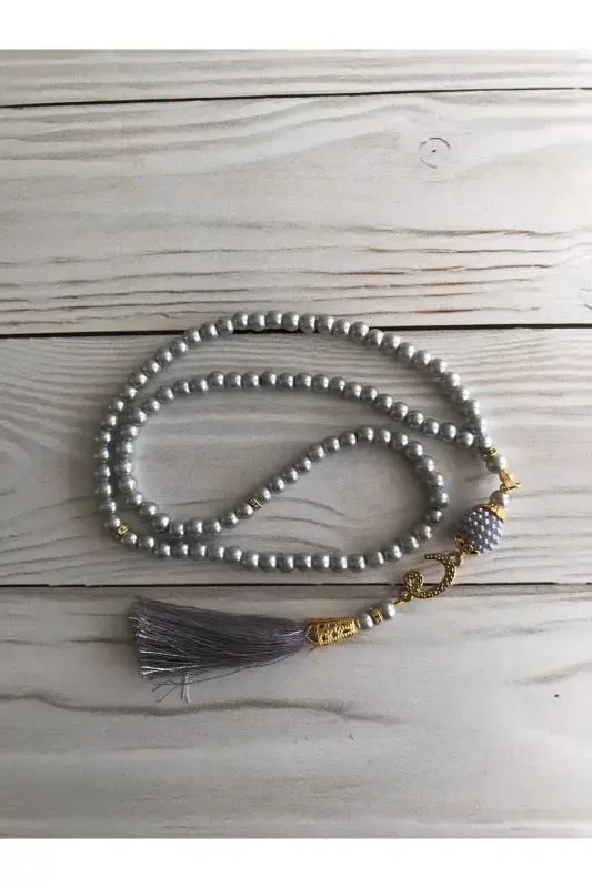 Thermo Leather Quran, Cotton Prayer Rug, Pearl Rosary, Bundle Dowry Gift Set Home Concept-GRAY - 5