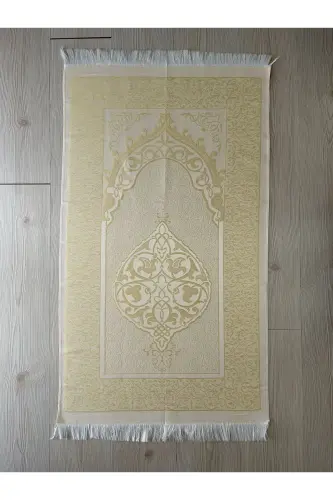 Thermo Leather Quran, Cotton Prayer Rug, Pearl Rosary, Bundle Dowry-GOLD - 3