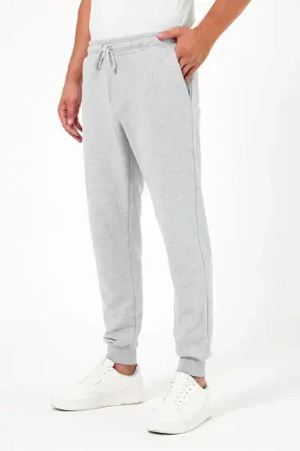 Thick Black-Navy Blue-Gray-Anthracite Men's 4-Piece Sweatpants Jogger Back Pocket Elastic Hem Regular Fi-Black - 3