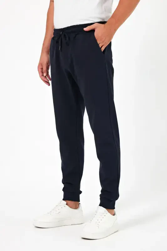 Thick Black-Navy Blue-Gray-Anthracite Men's 4-Piece Sweatpants Jogger Back Pocket Elastic Hem Regular Fi-Black - 4