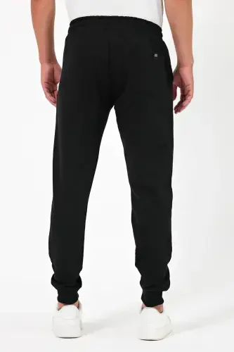 Thick Black-Navy Blue-Gray-Anthracite Men's 4-Piece Sweatpants Jogger Back Pocket Elastic Hem Regular Fi-Black - 7