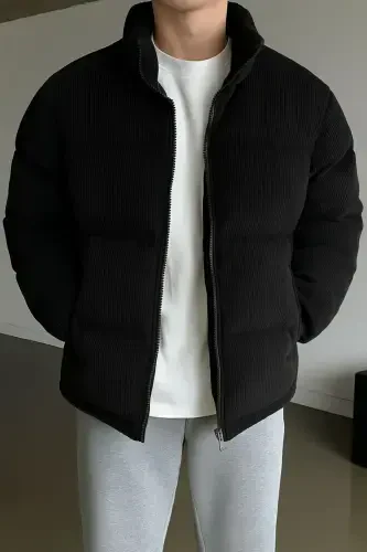 Thick Corduroy Puffer Jacket - 1