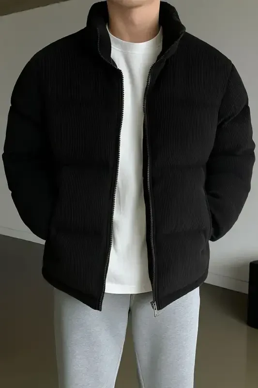 Thick Corduroy Puffer Jacket - 1