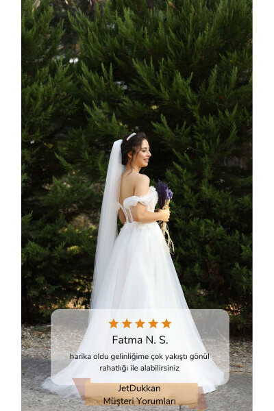 Thick Long Veil Simple 2.5 Meter Length 3 Meter Width Thick Veil Plain - Tulle, Off White - 25