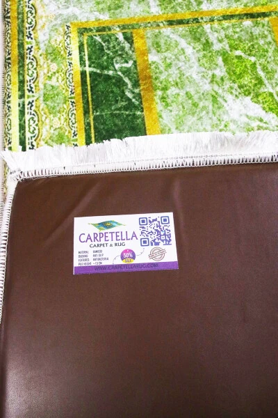 Thick Sponge Soft Prayer Rug Washable Dowry Gift Green Marble (70X120CM) - 7