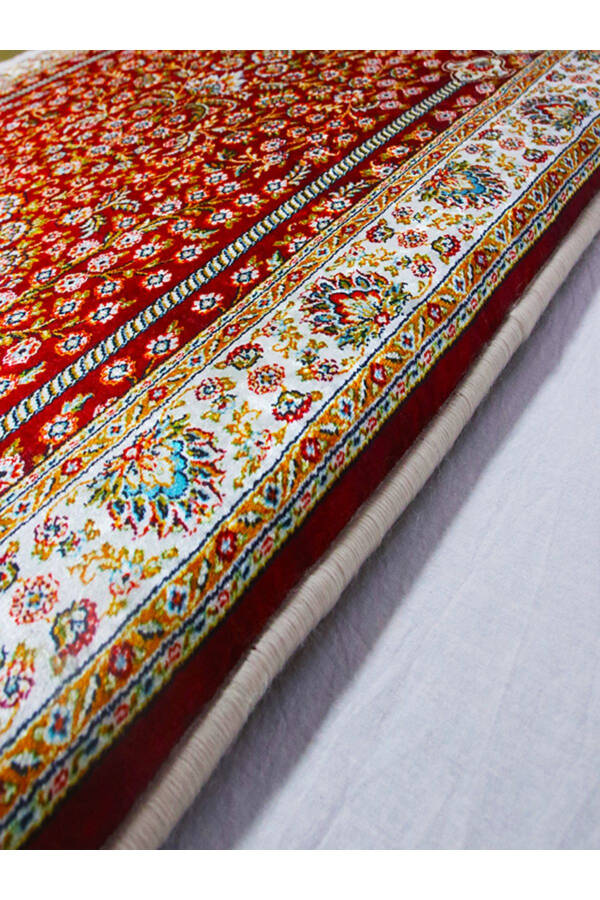 Thick Sponge Soft Prayer Rug Washable Dowry Gift Prayer Mat Red Classic (70X120CM) - 11
