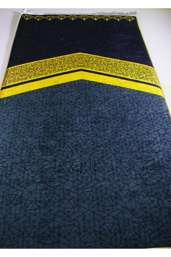 Thick Sponge Soft Rug Washable Dowry Prayer Rug Kaaba Pattern Gift (70X120CM) - 2