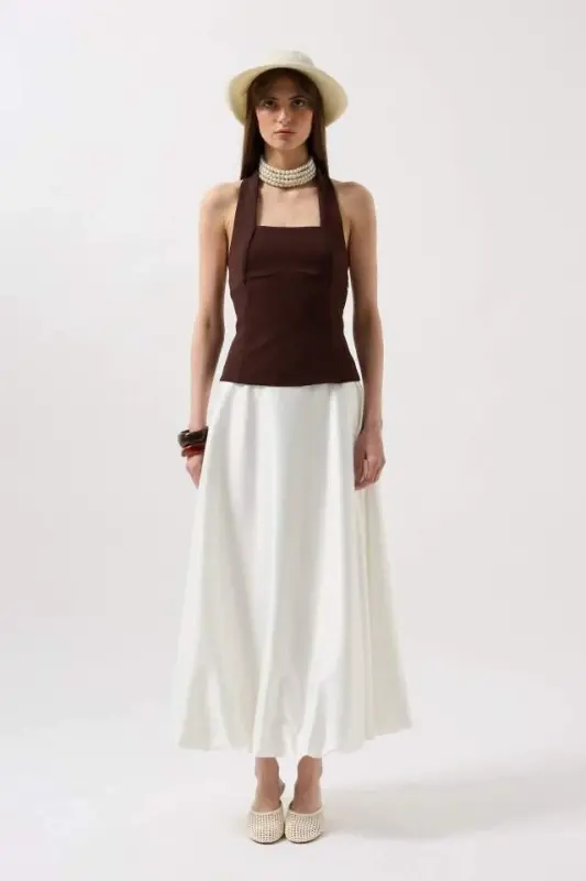 Thick Strap Crop Blouse - 2