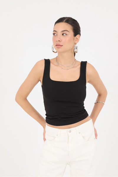 Thick Strap Square Neck Tank Top A1560-W13 