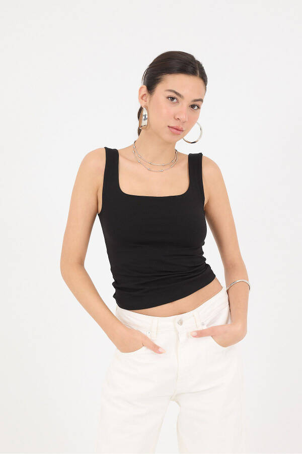 Thick Strap Square Neck Tank Top A1560-W13 - 2