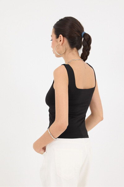 Thick Strap Square Neck Tank Top A1560-W13 - 4