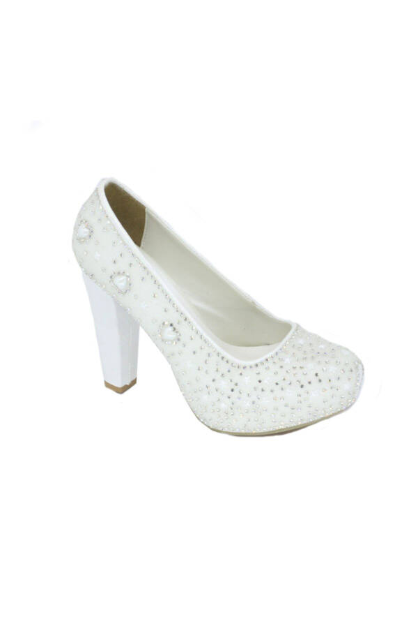 Thick White Platform Bridal Heels 202452 Z - 1