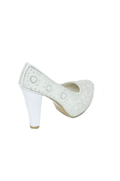 Thick White Platform Bridal Heels 202452 Z - 4