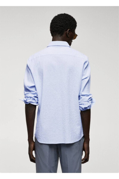 Thin Striped Gofre Cotton Shirt - 4