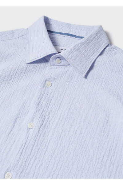 Thin Striped Gofre Cotton Shirt - 7