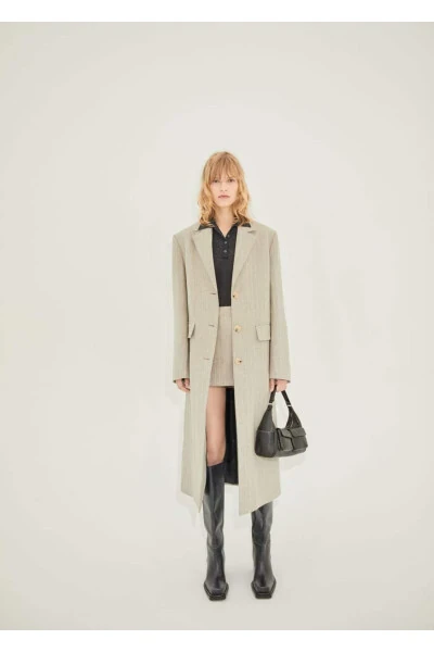 Thin Striped Wool Coat - MANGO (1)