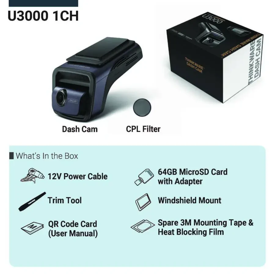 THINKWARE U3000 Ultra 4K Dash Cam Front STARVIS 2 Sensor Super Night Vision Dashcam for Car Camera 5GHZ WiFi GPS Radar Buffered Parking Mode CPL Filter Red Light Speed Camera Alerts Optional Rear Cam - 4