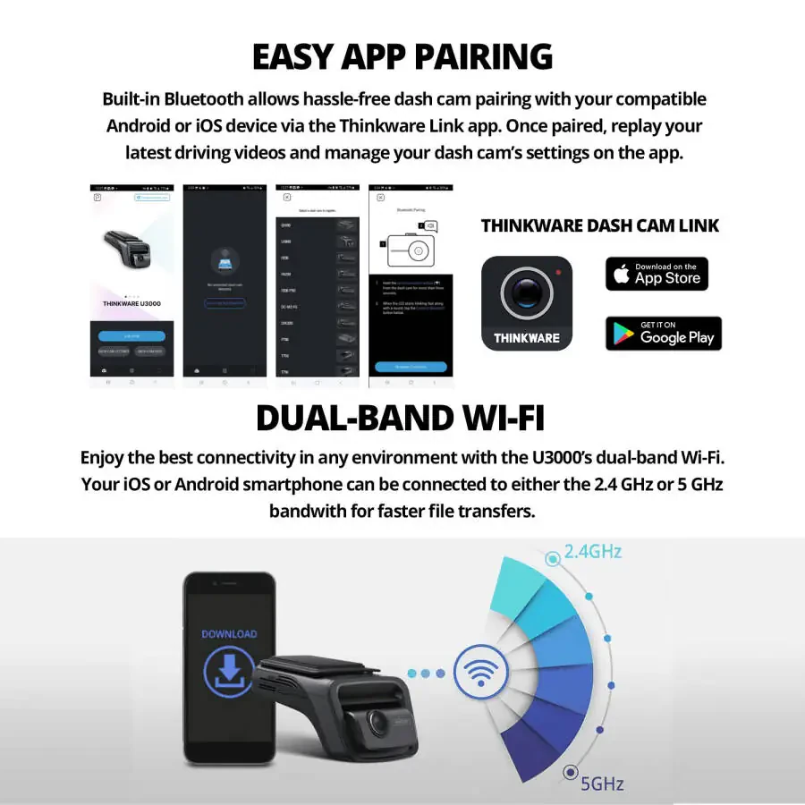 THINKWARE U3000 Ultra 4K Dash Cam Front STARVIS 2 Sensor Super Night Vision Dashcam for Car Camera 5GHZ WiFi GPS Radar Buffered Parking Mode CPL Filter Red Light Speed Camera Alerts Optional Rear Cam - 5