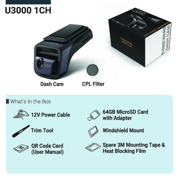 THINKWARE U3000 Ultra 4K Dash Cam Front STARVIS 2 Sensor Super Night Vision Dashcam for Car Camera 5GHZ WiFi GPS Radar Buffered Parking Mode CPL Filter Red Light Speed Camera Alerts Optional Rear Cam - 4